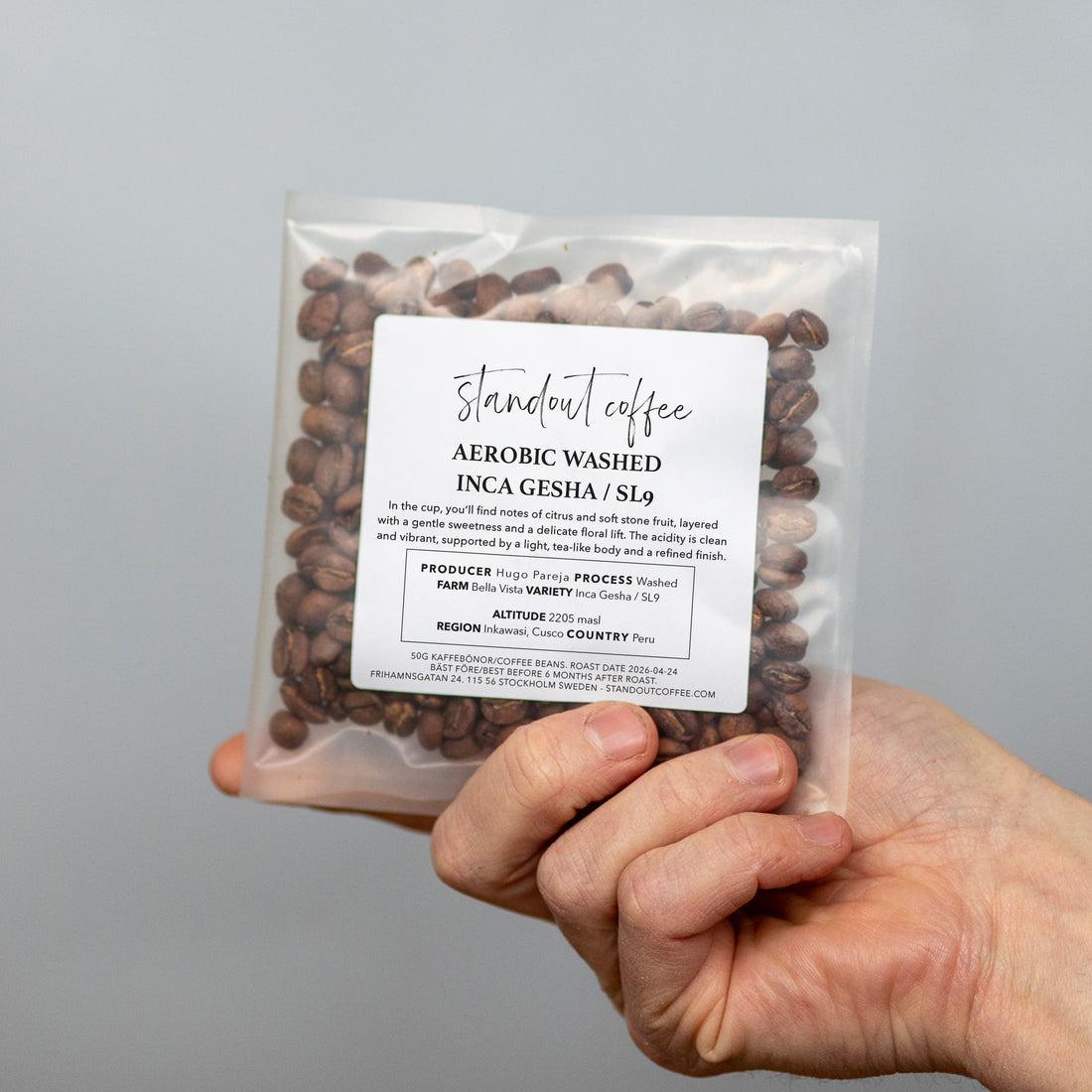 Aerobic Washed Inca Gesha / SL9 by Hugo Pareja, Cusco, Peru