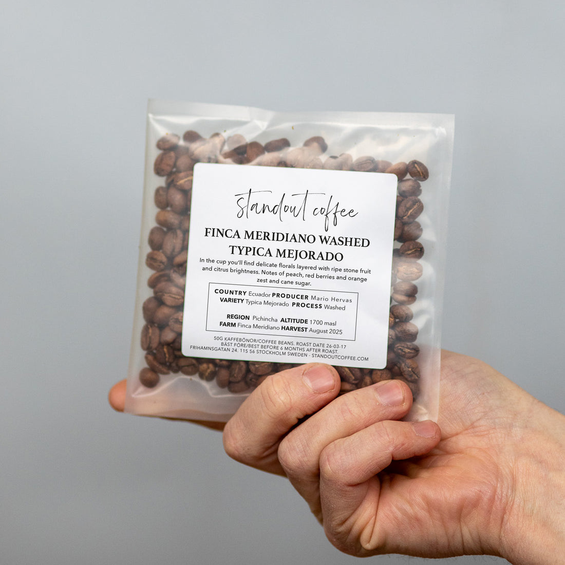 Finca Meridiano Dry fermented Washed Typica Mejorado by Mario Hervas, Ecuador